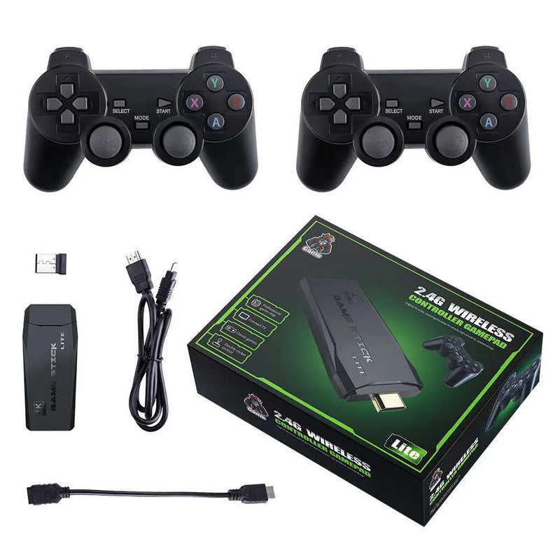 Game Stick Lite Retro 2.4g Controle Sem Fio 10 Mil Jogos 4k Preto